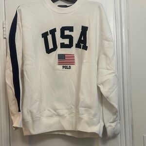 Polo by Ralph Lauren White Team USA Olympics Crewneck Sweatshirt